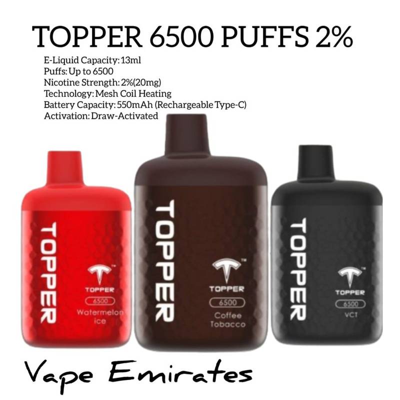 TOPPER 6500 PUFFS Disposable Vape TOPPER 6500 PUFFS Disposable Vape